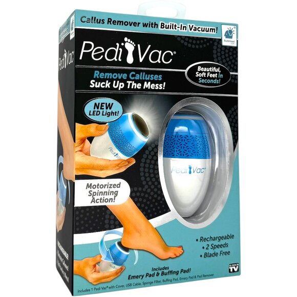 PediVac Electric Callus Remover Vacuum Foot File Battery-Powered - Picture 1 of 6